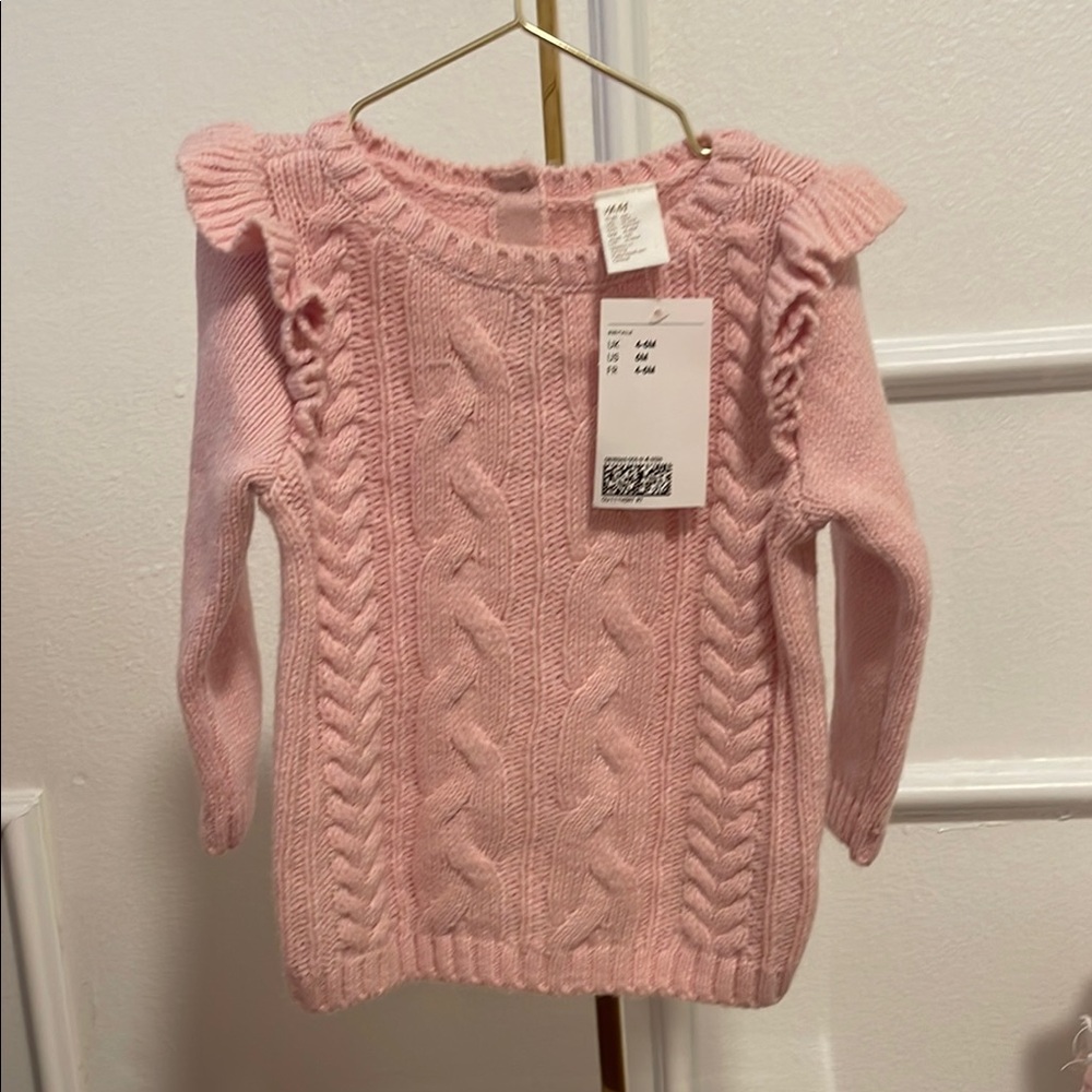 Pink Cable Knit Sweater for baby